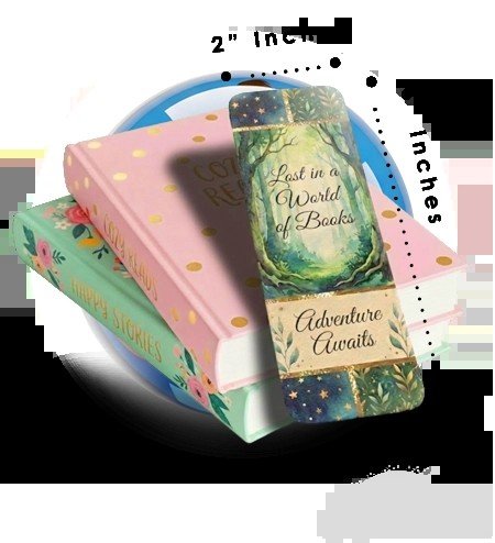 Bookmarks in a library stack
