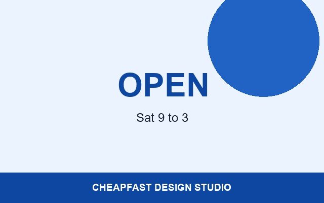 Digital Fast Envelopes Design Studio Hours pill