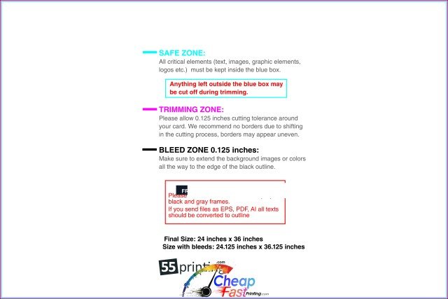 Aframe 24inx36in H Front guideline preview