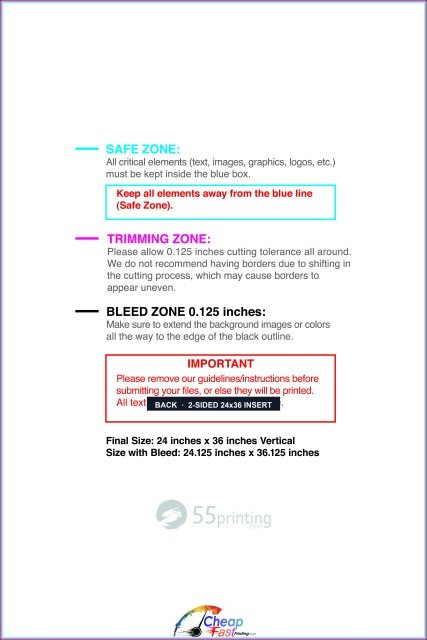 Aframe 24inx36in V Back guideline preview