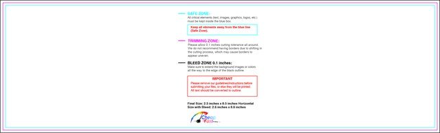 Bookmark 2.5inx8.5in H Front guideline preview