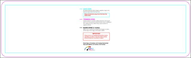 Bookmark 2.5inx8.5in H Round Front guideline preview