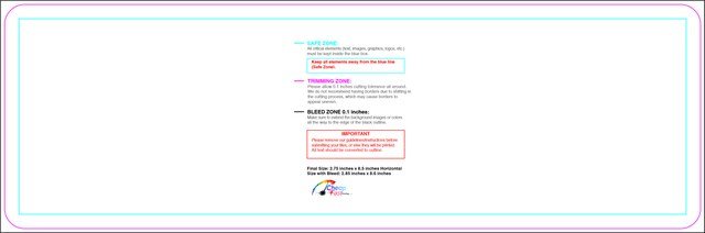 Bookmark 2.75inx8.5in H Round Front guideline preview