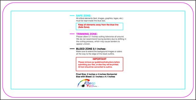 Bookmark 2inx4in H Round Front guideline preview