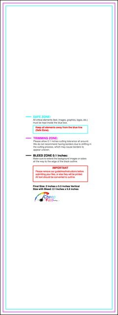 Bookmark 2inx5.5in V Front guideline preview