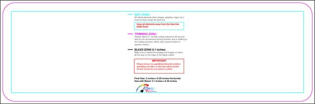 Bookmark 2inx6.25in H Round Front guideline preview