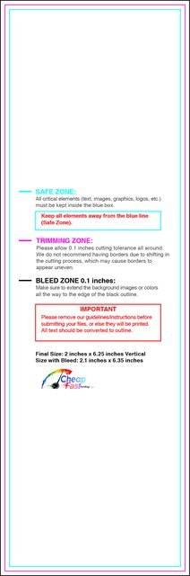 Bookmark 2inx6.25in V Front guideline preview