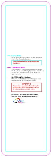 Bookmark 2inx6.25in V Round Front guideline preview