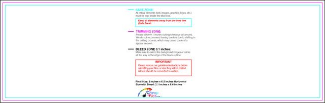 Bookmark 2inx6.5in H Front guideline preview