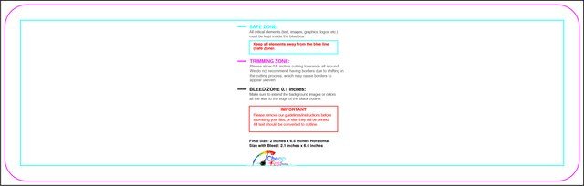 Bookmark 2inx6.5in H Round Front guideline preview