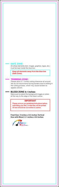 Bookmark 2inx6.5in V Front guideline preview