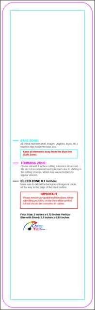 Bookmark 2inx6.75in V Round Front guideline preview
