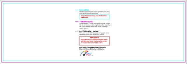 Bookmark 2inx6in H Front guideline preview