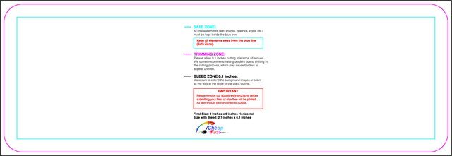 Bookmark 2inx6in H Round Front guideline preview