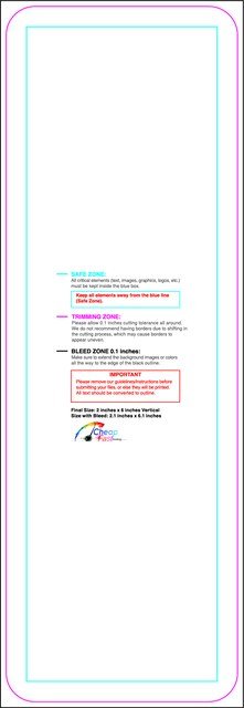 Bookmark 2inx6in V Round Front guideline preview