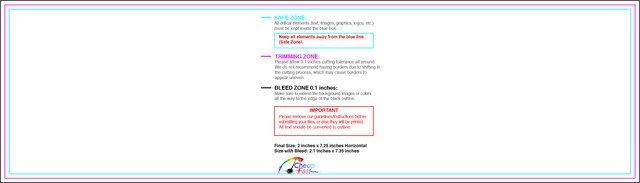 Bookmark 2inx7.25in H Front guideline preview