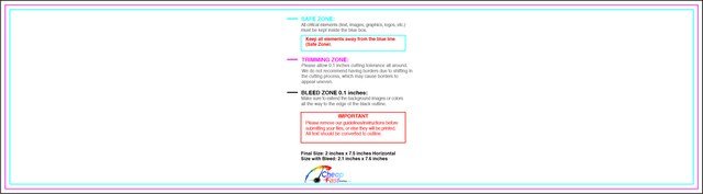 Bookmark 2inx7.5in H Front guideline preview