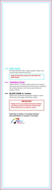 Bookmark 2inx7.5in V Front guideline preview