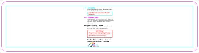Bookmark 2inx7.75in H Round Front guideline preview