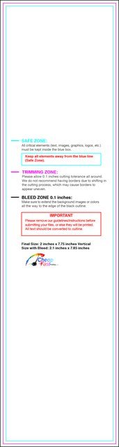 Bookmark 2inx7.75in V Front guideline preview
