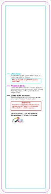 Bookmark 2inx7.75in V Round Front guideline preview
