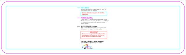 Bookmark 2inx7in H Round Front guideline preview