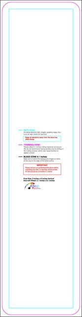 Bookmark 2inx8in V Round Front guideline preview