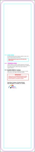 Bookmark 2inx9in V Round Front guideline preview