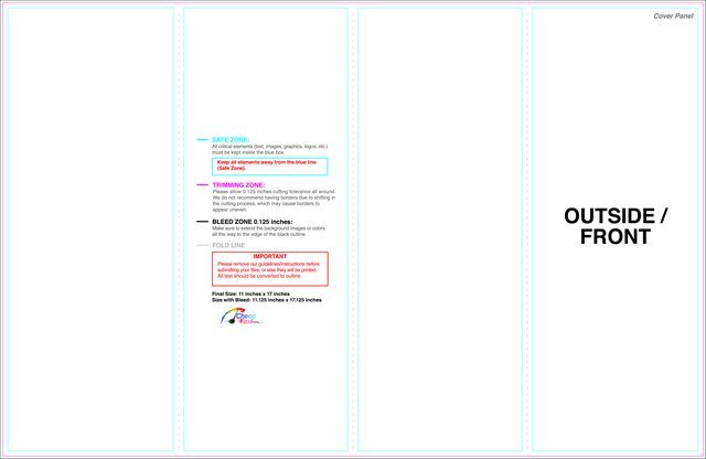 Brochure 11inx17in Accordion Outside guideline preview