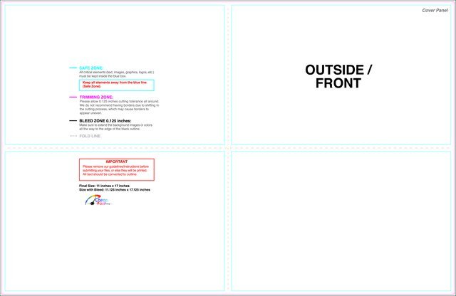Brochure 11inx17in Halffold Then Half 8.5x5.5 Outside guideline preview