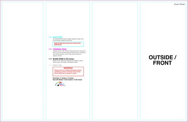 Brochure 11inx17in Rollfold Outside guideline preview