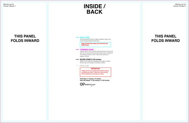 Brochure 11inx17in Singlegatefold Front guideline preview