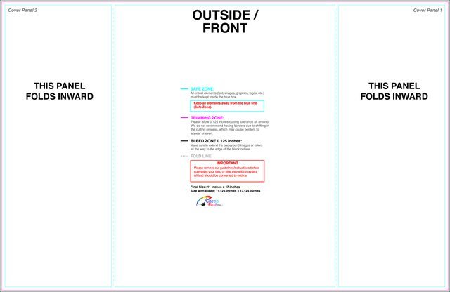 Brochure 11inx17in Singlegatefold Outside guideline preview