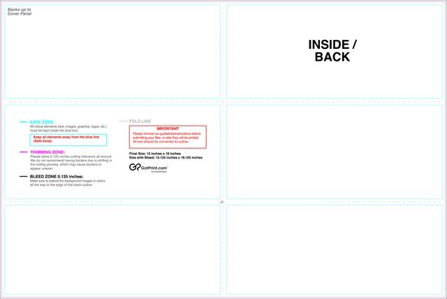 Brochure 12inx18in Half Trifold Front guideline preview