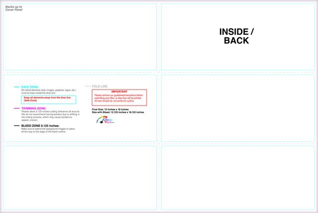 Brochure 12inx18in Half Trifold Inside guideline preview
