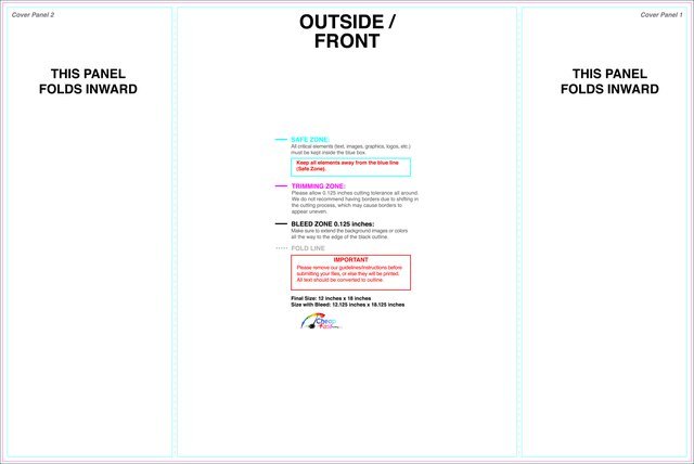 Brochure 12inx18in Singlegatefold Outside guideline preview