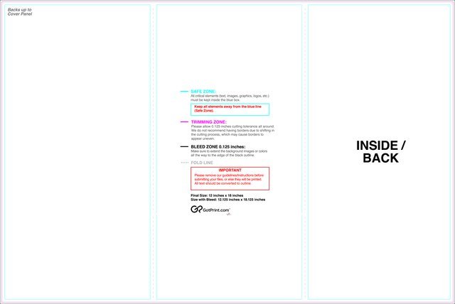 Brochure 12inx18in Trifold Front guideline preview
