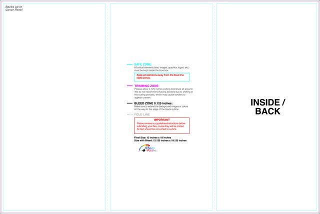 Brochure 12inx18in Trifold Inside guideline preview
