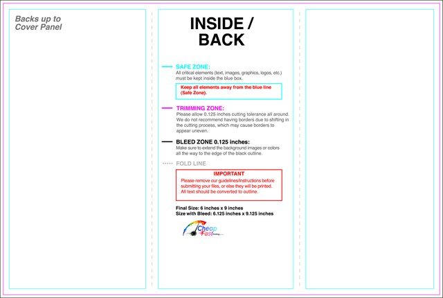 Brochure 6inx9in Trifold Front guideline preview