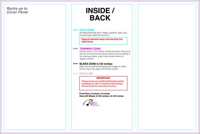 Brochure 6inx9in Trifold Inside guideline preview