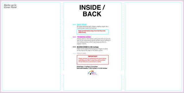 Brochure 7inx14in Trifold Front guideline preview