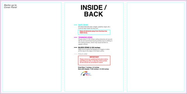 Brochure 7inx14in Trifold Inside guideline preview