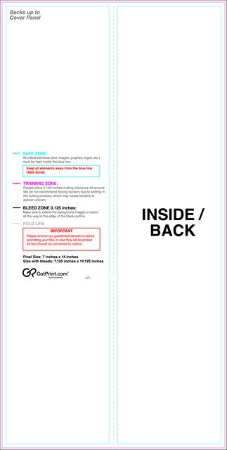 Brochure 7inx14in Vertical Halffold Front guideline preview