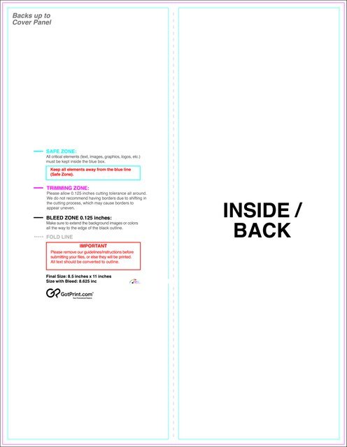 Brochure 8.5inx11in Panelfold Front guideline preview