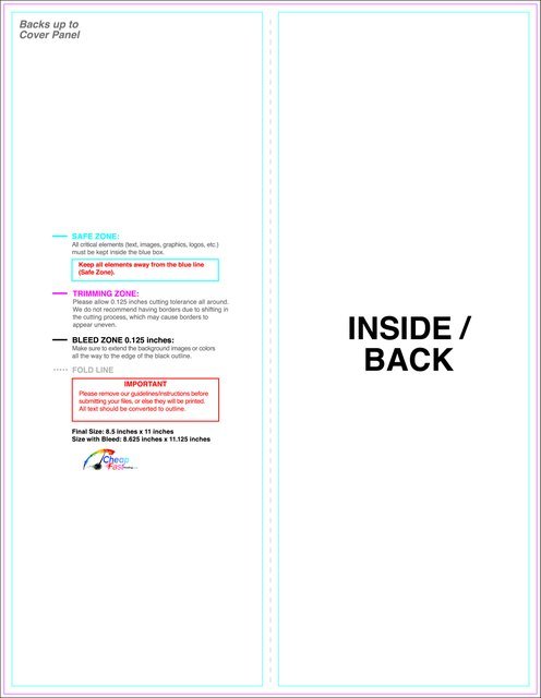 Brochure 8.5inx11in Panelfold Inside guideline preview
