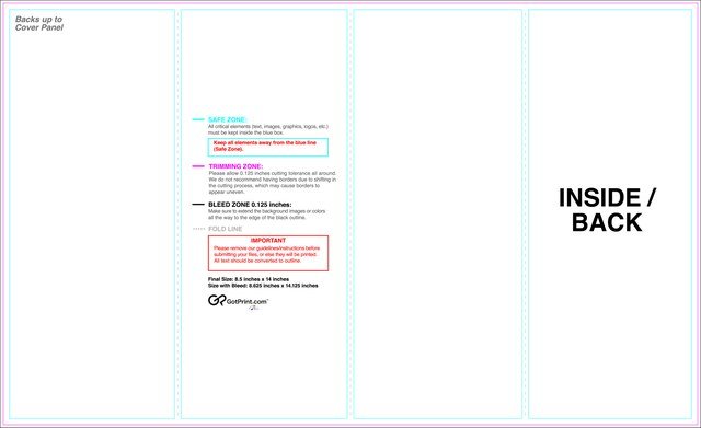 Brochure 8.5inx14in Accordion Front guideline preview