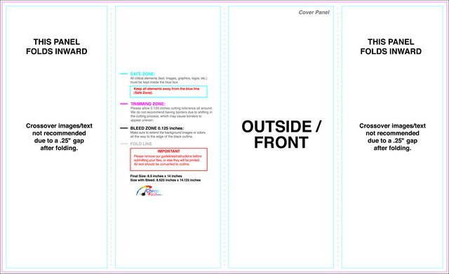 Brochure 8.5inx14in Closedgatefold Outside guideline preview