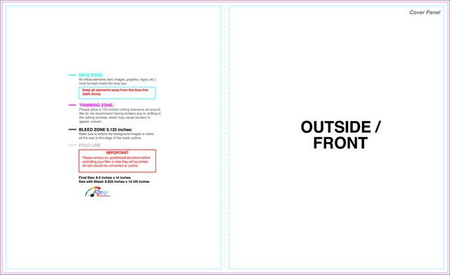 Brochure 8.5inx14in Halffold Outside guideline preview