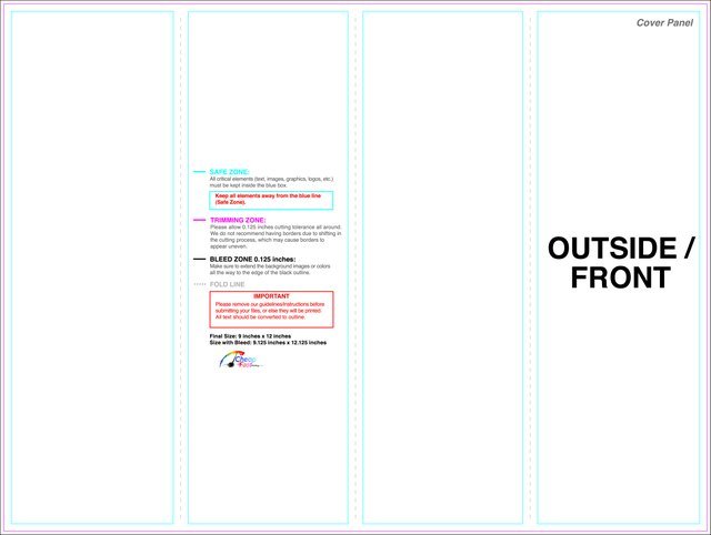 Brochure 9inx12in Accordion Outside guideline preview