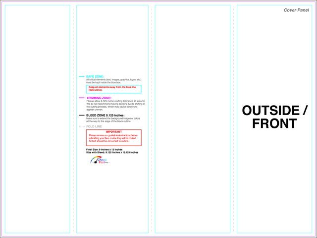 Brochure 9inx12in Rollfold Outside guideline preview